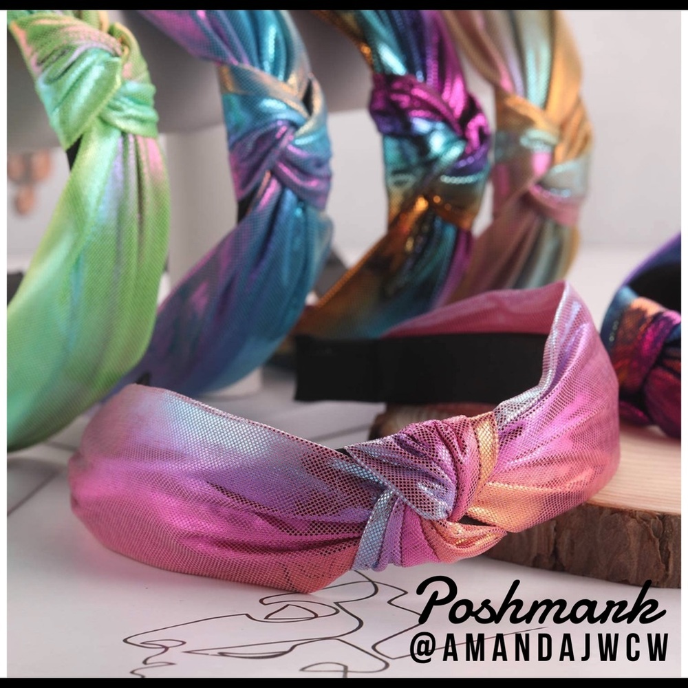 4 for $34 - Mermaid Metallic Rainbow Headbands - Picture 3 of 8